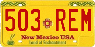 NM license plate 503REM