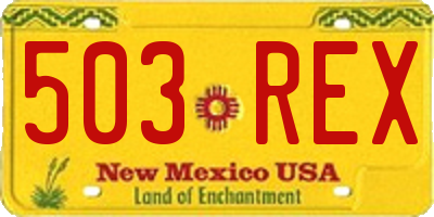 NM license plate 503REX