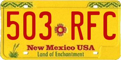 NM license plate 503RFC