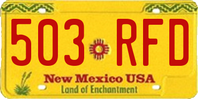 NM license plate 503RFD