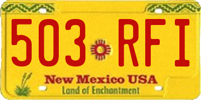 NM license plate 503RFI