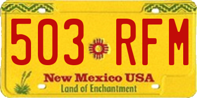 NM license plate 503RFM