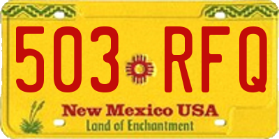 NM license plate 503RFQ