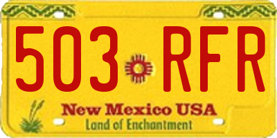 NM license plate 503RFR