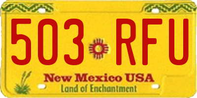 NM license plate 503RFU