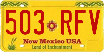 NM license plate 503RFV