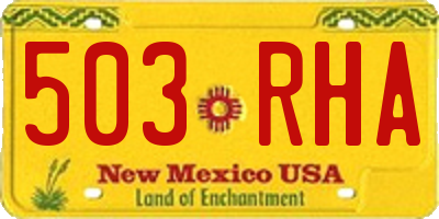 NM license plate 503RHA