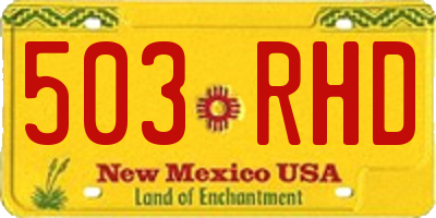 NM license plate 503RHD