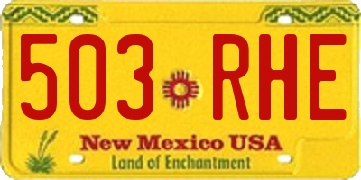 NM license plate 503RHE