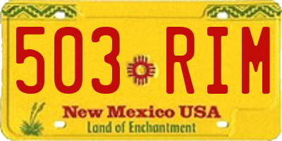 NM license plate 503RIM
