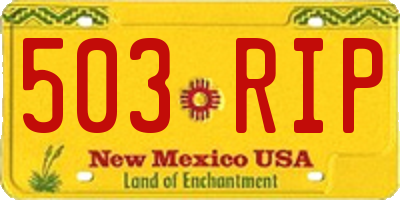 NM license plate 503RIP