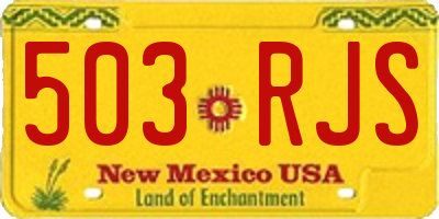 NM license plate 503RJS
