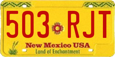 NM license plate 503RJT