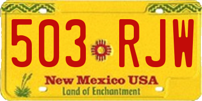 NM license plate 503RJW