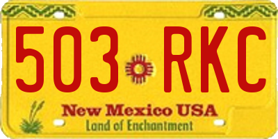 NM license plate 503RKC