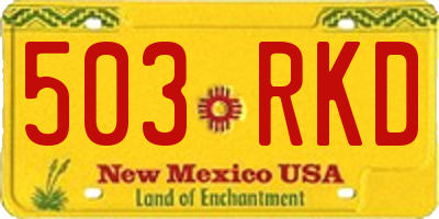 NM license plate 503RKD