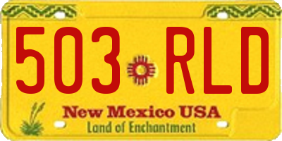 NM license plate 503RLD