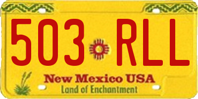 NM license plate 503RLL