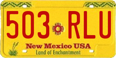 NM license plate 503RLU