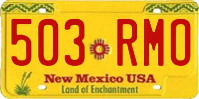 NM license plate 503RMO
