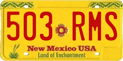 NM license plate 503RMS