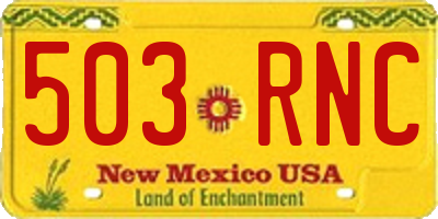 NM license plate 503RNC