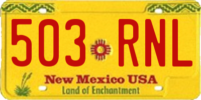 NM license plate 503RNL