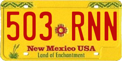 NM license plate 503RNN