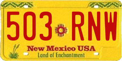 NM license plate 503RNW