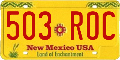 NM license plate 503ROC