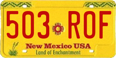 NM license plate 503ROF