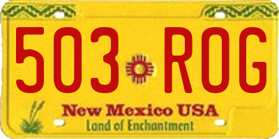 NM license plate 503ROG