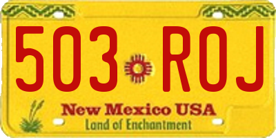 NM license plate 503ROJ