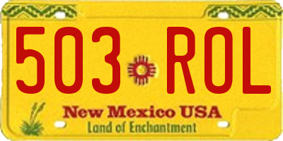 NM license plate 503ROL