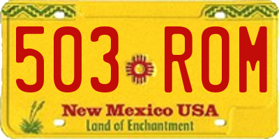 NM license plate 503ROM