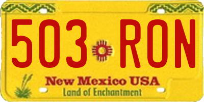 NM license plate 503RON
