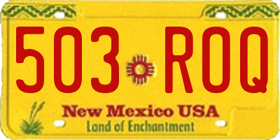 NM license plate 503ROQ