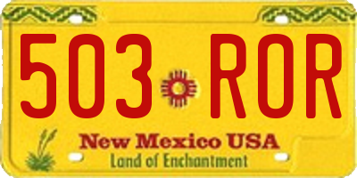 NM license plate 503ROR
