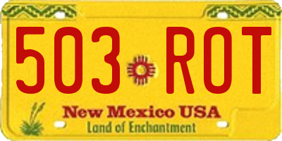 NM license plate 503ROT