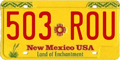 NM license plate 503ROU