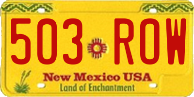 NM license plate 503ROW