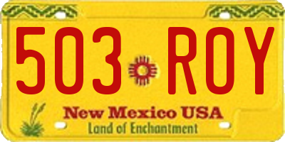 NM license plate 503ROY