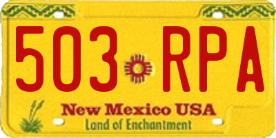 NM license plate 503RPA
