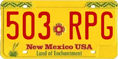 NM license plate 503RPG