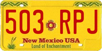 NM license plate 503RPJ