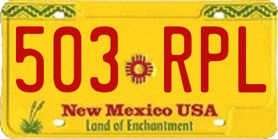 NM license plate 503RPL