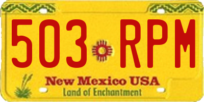 NM license plate 503RPM
