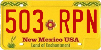 NM license plate 503RPN