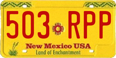 NM license plate 503RPP