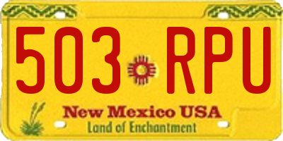 NM license plate 503RPU